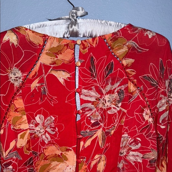 Free People Eyes on You Floral Print Red Poppy Dress / size 2 XS. B3 - Picture 10 of 10